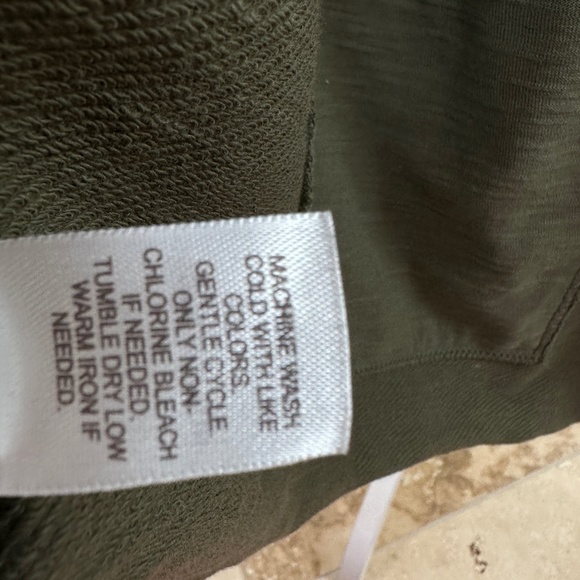 J. Jill Large Knit Blazer Open Waterfall Front Long Sleeve Khaki Pockets Womens - Picture 10 of 10